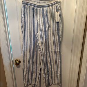 Striped‎ Blue and White Women's Pants
